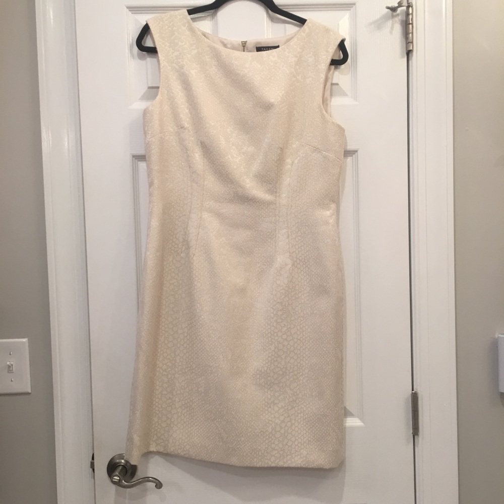 Ivory/Gold Tahari Dress!